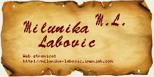 Milunika Labović vizit kartica